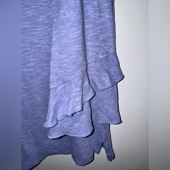 J. Jill Women's Blue Linen Cotton 3/4 Bell Sleeve Boat Neck T-Shirt Size Medium - Picture 2 of 5